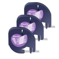 3-10PK 12mm Letra Tag Label Compatible for Dymo A91330 91220 91200 Plastic/Paper Tape Ribbon For DYMO LetraTag Plus LT100H Maker (as the picture,12mm)
