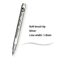 1/2Pc Brush Metallic Marker Pens Gold Silver Permanent Art Markers for Crafts Manga Scrapbooking Stationery School Art Supplies