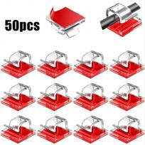 50PCS Transparent USB Cable Organizer Wire Holder Cable Menagment Desk Cable Holder Self-adhesive Wall Mounted Hook RXQ11