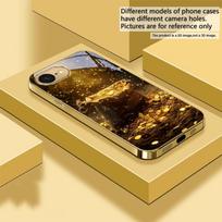 Dark burlap money bag For IPhone 17Pro Max 16 17 Pro oMax 15 Pro 14 13 Plus 12Mini 11ProMax XR 16E Air Golden glass phone case iPhone Air