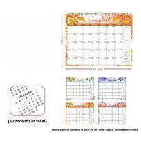 New 2026 Jan.- Dec. Wall Calendar 12-Month Spiral Binding Monthly Calendar Wall Mount Flower Pattern Hanging Calendar Home Use