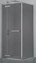 Dušo kabina PRESTIGE 100x100 chrom/pilka be pado