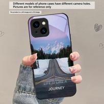 Lake Aurora Ice Surface For iPhone 17 Air 16 E 15 Plus 14 Pro Max 13 12 mini 11 5 6 7 8 Plus XR XS Max SE Black Glass Phone Case iPhone 16