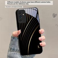 Elegant letter 'S M R' For Samsung Galaxy A30 A31 A32 A33 A34 A35 A42 A30s A20 A25 A26 A51 A56 A54 A72 A73 A70 Glass Phone Case Galaxy A20