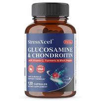 Glucosamine And Chondroitin Supplement, With Vitamin C, Turmeric, Black Pepper 120 Capsules