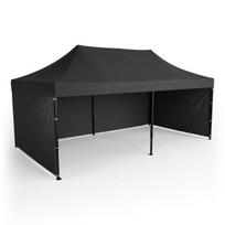Sodo paviljonas su 3 sienomis, 3 x 6 m, juodas, Plonos