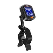 AROMA Clip-on Tuner Mini Nešiojamas Skaitmeninis Derinimo Prietaisas Daugiafunkcis LCD Ekranas Besisukantis Klipsas juoda