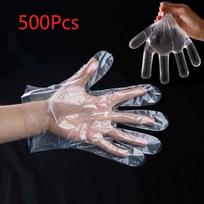 Vienkartinės pirštinės Vienkartinės plastikinės pirštinės Virtuvė Grilis iškylai Maisto gaminimas Valymo Pirštinės Virtuvė Buitinės pirštinės 500Pcs skaidri