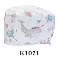 2020Cute Printing Nurse Caps Dental Surgoen Hat Comfortable Pet Store Scrub Hat Soft Dentist Headwear Cotton Vet Chef Work Cap One Size