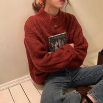 Red Christmas Round Neck Lose Knitted Sweater Women Autumn Winter Slim Fit Pullovers Sweaters for Women Fashion Casual Soft Warm Lady Knitwears 25260 S raudona