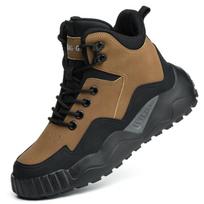 Men's Steel Toe Safety Shoes: Lightweight, Breathable, Anti-Smash, Anti-Puncture, Fashionable, and Durable Work Footwear. 519 Brown; 45