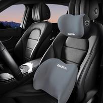 Car Neck Pillow & Lumbar Support Set - Ergonomic Neck and Back Support, High-Density Foam Filling, Comfortable for Long Drives, Neck & Waist Cushion 1 head pillow + 1 neck pillow pilka