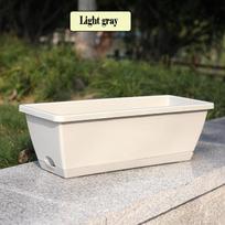 Sustorintas gėlių vazonas Tingus plastikinis sodinimo lovelis Balkonas Šeima Gėlių sodinimas Didelis stačiakampis dervos daržovių vazonas 43x17cm