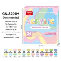 Guangna 8201 Liquid Acrylic Marker Set - 24 Skin Tone & Macaron Colors for Art Painting