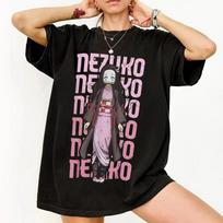 Demon Slayer Kimetsu No Yaiba Nezuko Vardas ir Portretas Marškinėliai Viso Dydžio Unisex Marškinėliai 3XL
