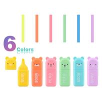 6pcs Mini Highlighter Pens - Vibrant Pastel Colors, Eye-Friendly Markers For Students & Art Supplies