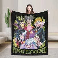 Villains Bad Witches Club Blanket Cover Coral Fleece Evil Queen Ursula Maleficent Ultra-Soft Throw Blankets Couch Rug Piece 30x40in
