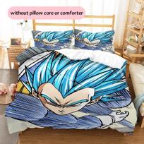 Dragon Ball Vegeta Pattern Bedding Home Decoration Birthday Gift (1 * duvet cover + 2 * pillowcase, without core) 135x200cm