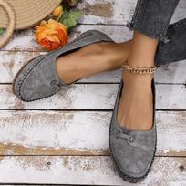 Women's Retro Flat Loafers With Stitching 35