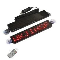 DC 12V LED nuotolinio valdymo automobilio ženklas programuojama slenkanti pranešimų lenta raudona