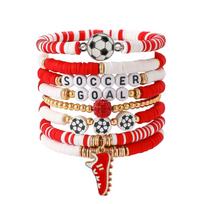 Futbolo sporto apyrankių rinkinys - SOCCER raidės minkšto molio apyrankė - Pasaulio taurės varžybų apyrankė