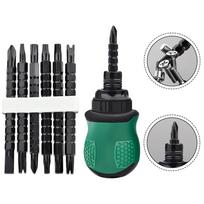 7 Piece For Mini Ratchet Screwdriver Kit with Adjustable Bit Interface Design