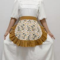 Half-waist female pure cotton small daisy embroidered one-piece half-body apron short kitchen home new