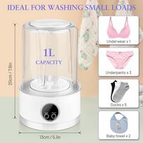 Portable Washing Machine Underwear Washer Machine Portable 1L Deep Cleaning Double Modes Rechargeable Appliance For Baby Clothes