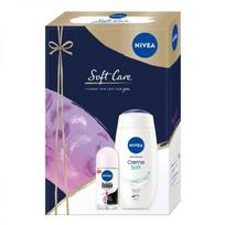 Nivea Soft Care dušo želė 250ml + rutulinis antiperspirantas Black & White 50ml
