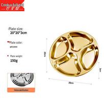 304 Stainless Steel Divided Round Meal Prep Plate apvalios spalvos
