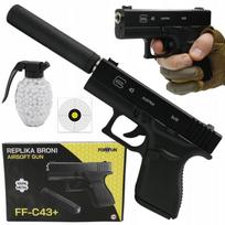 Pistolet Na Kulki Plastikowe Glock Metal Z Tłumikiem Asg 6Mm Gratis Kulki