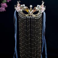 Flower Wedding Mask Chain Women Mysterious Veil Anonymous Face Cover  Cosplay Accessories auksas