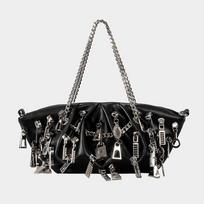 Punk Style Ruched Dumpling Armpit Bag 2026 Multi Zipper Head Decoration Women's Shoulder Bags Spicy Girl Y2K Handbags about28x9x15.5cm juoda