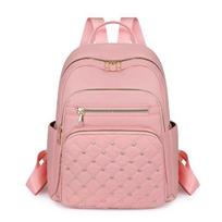 Casual Classic Vintage Backpack Multiple Pockets Elegant Women Backpack Adjustable Straps Travel Bag School Use rožinė
