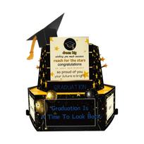 Graduation Pop Up Card Creative 3D Cap Design Greeting Card for Graduate Party Doctoral and Academic Celebration Gift One Size