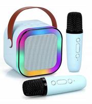 Zestaw Karaoke Bezprzewodowy Przenośny 2X Mikrofon + Głośnik Bluetooth Rgb