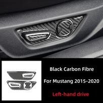 „Ford Mustang GT 2015-2021“ automobilių priedams, anglies pluošto salono automobilio sėdynės reguliavimo mygtukų skydelio rėmo apdailos dangtelio lipduko dekoras