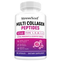 Daugiafunkciniai kolageno peptidai Maisto papildas, su probiotikų ir prebiotikų mišiniu, vitaminu C 120 Capsules