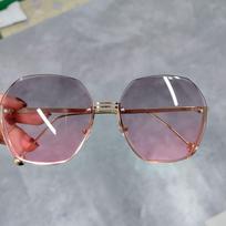 Circular Sun Glasses Female Rimless Metal Oculos De Sol luxury designer Women Designer Gradient Stylish Sun Glasses