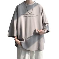 Summer Clothing Loose Plus Stylish Crew Big Casual Soft Summer [foveitaa] Men's T-Shirt, 3/4 Sleeve, Cool, Fit, Size, Neck, Silhouette, Top, Touch,