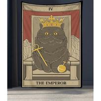 The Emperor's Tarot Tapestry of the Cat 75x100 juoda