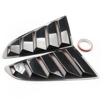 For Ford Mustang 2015-2020 Car Rear Louver Window Side Shutter Cover Trim Sticker Vent Scoop ABS Carbon Fiber Black Accessories
