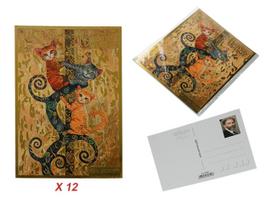 Zestaw 12 Pocztówek Kartki Pocztowe Malarstwo Gustav Klimt Prezent 12Szt