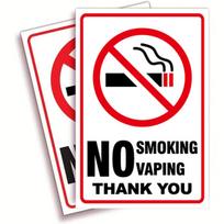 No Smoking No Vaping Sticker Sign - 5 Pack 4.7x10 inch – No Smoke Labels for House,Home & Business