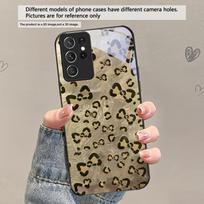 Abstract leopard print For Samsung Galaxy S20 S21 S22 S23 Plus S24 FE S25 Ultra S26 Edge S25+ S20+ S22+ Black Glass Phone Case Galaxy S26