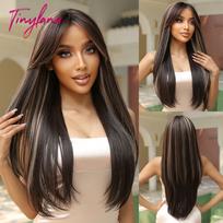 Blonde Long Straight Synthetic Wig Golden Cosplay Wigs Middle Part for Women Afro Party Lolita Daily Natural Hair Heat Resistant