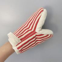 Heat-Resistant Oven Gloves Japanese-style Stripe Mini Oven Mitts Baking Gloves with Hanging Loops Hot Gloves for Cooking