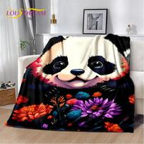 Svajingas Mielas Panda Animacinis Gyvūnas Antklodė, Minkšta Mėtomoji Antklodė Namams Miegamajam Lovai Sofai Iškylai Kelionėms Biurui Poilsiui Užklotas Vaikui 125x150cm 50x60inch