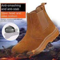 Labor Insurance Shoes Men's Summer Electric Welding Anti-smashing and Anti-piercing Steel Bag Head High-top Work Shoes 36