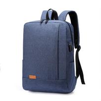 Individualaus logotipo USB kuprinė studentams - Unisex laisvalaikio mokyklinė kuprinė 15.6 inches mėlyna